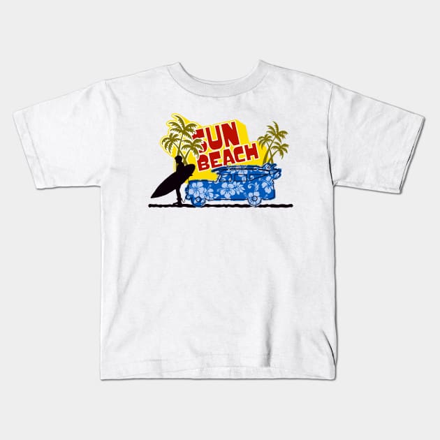 Sun Beach Vibes Kids T-Shirt by Carmentrotta